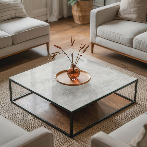 Rechthoekig tafelblad van glas Krassen op het betonoppervlak