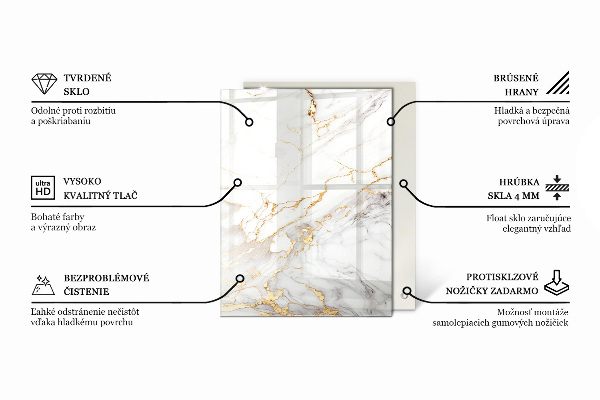 Rechthoekig tafelblad van glas Decoratieve mozaïeken met details