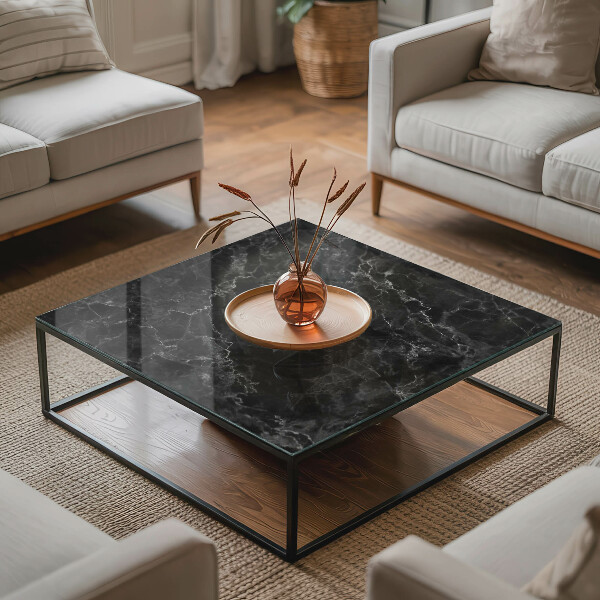 Rechthoekig tafelblad van glas Marmer met fijne aderen