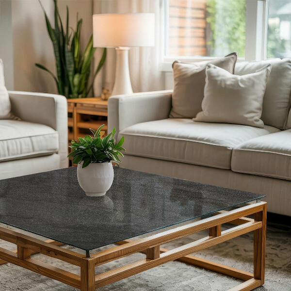 Rechthoekig tafelblad van glas Motief met steenstructuur