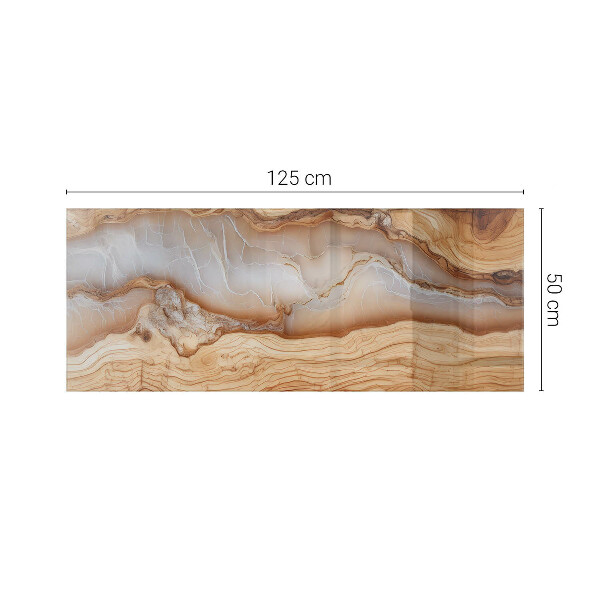 Rechthoekig tafelblad van glas Hout in harmonie met hars