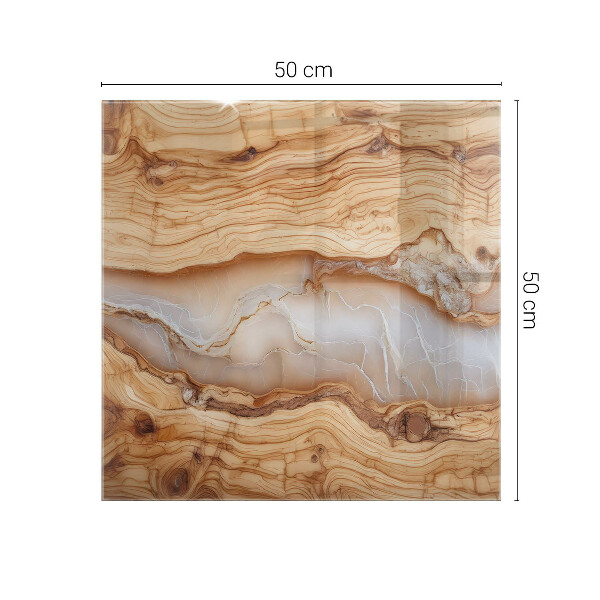 Rechthoekig tafelblad van glas Hout in harmonie met hars