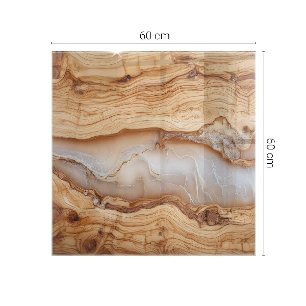 Rechthoekig tafelblad van glas Hout in harmonie met hars