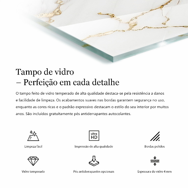 Rechthoekig tafelblad van glas Hout in harmonie met hars