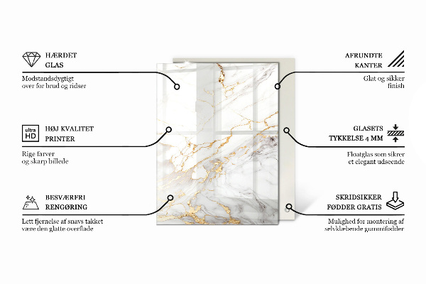 Rechthoekig tafelblad van glas Hout in harmonie met hars