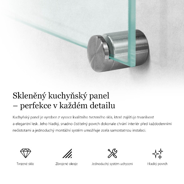 Glazen achterwand keuken transparant 140x70 cm