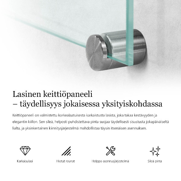 Glazen achterwand keuken transparant 140x70 cm