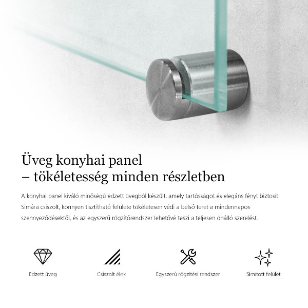 Glazen achterwand keuken transparant 140x70 cm