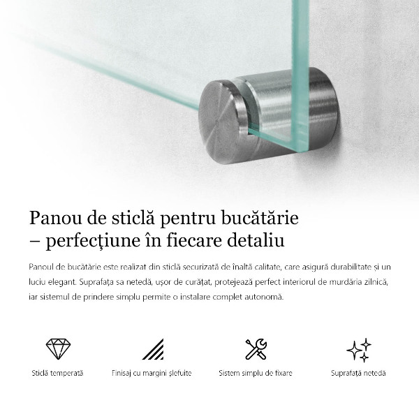 Glazen achterwand keuken transparant 140x70 cm