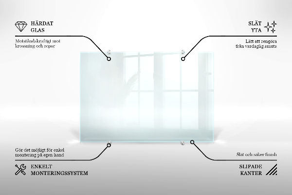 Glazen achterwand keuken transparant 140x70 cm