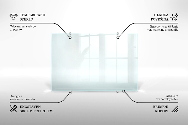 Glazen achterwand keuken transparant 140x70 cm