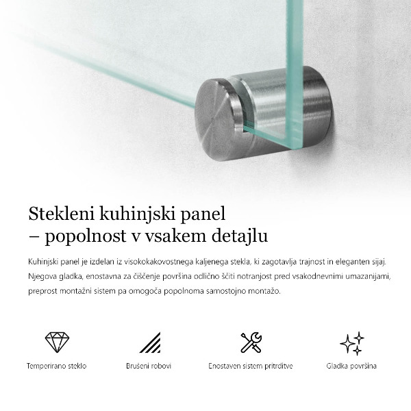 Glazen achterwand keuken transparant 140x70 cm